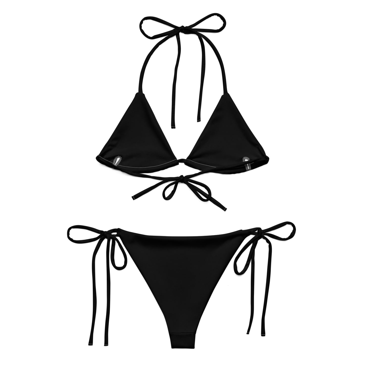 Black compass Recycled string bikini