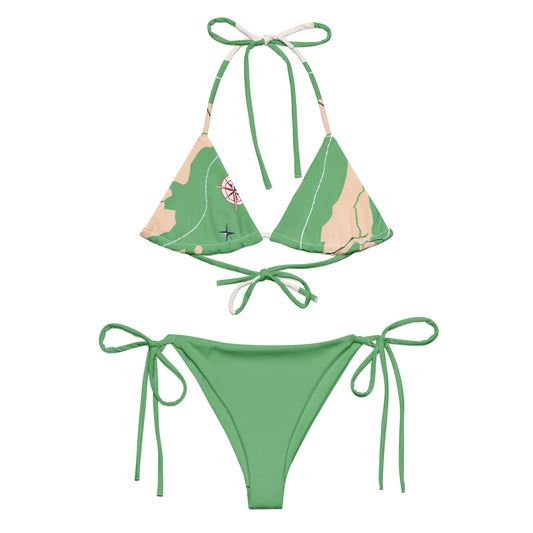 Green chart recycled string bikini