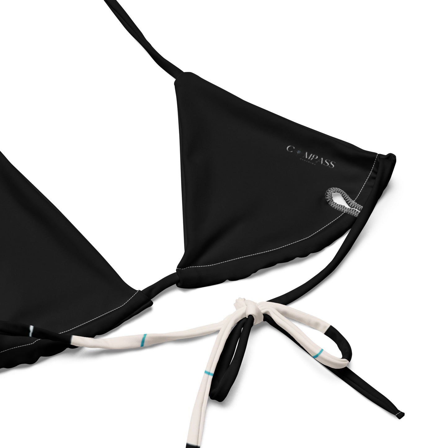 Black chart recycled string bikini