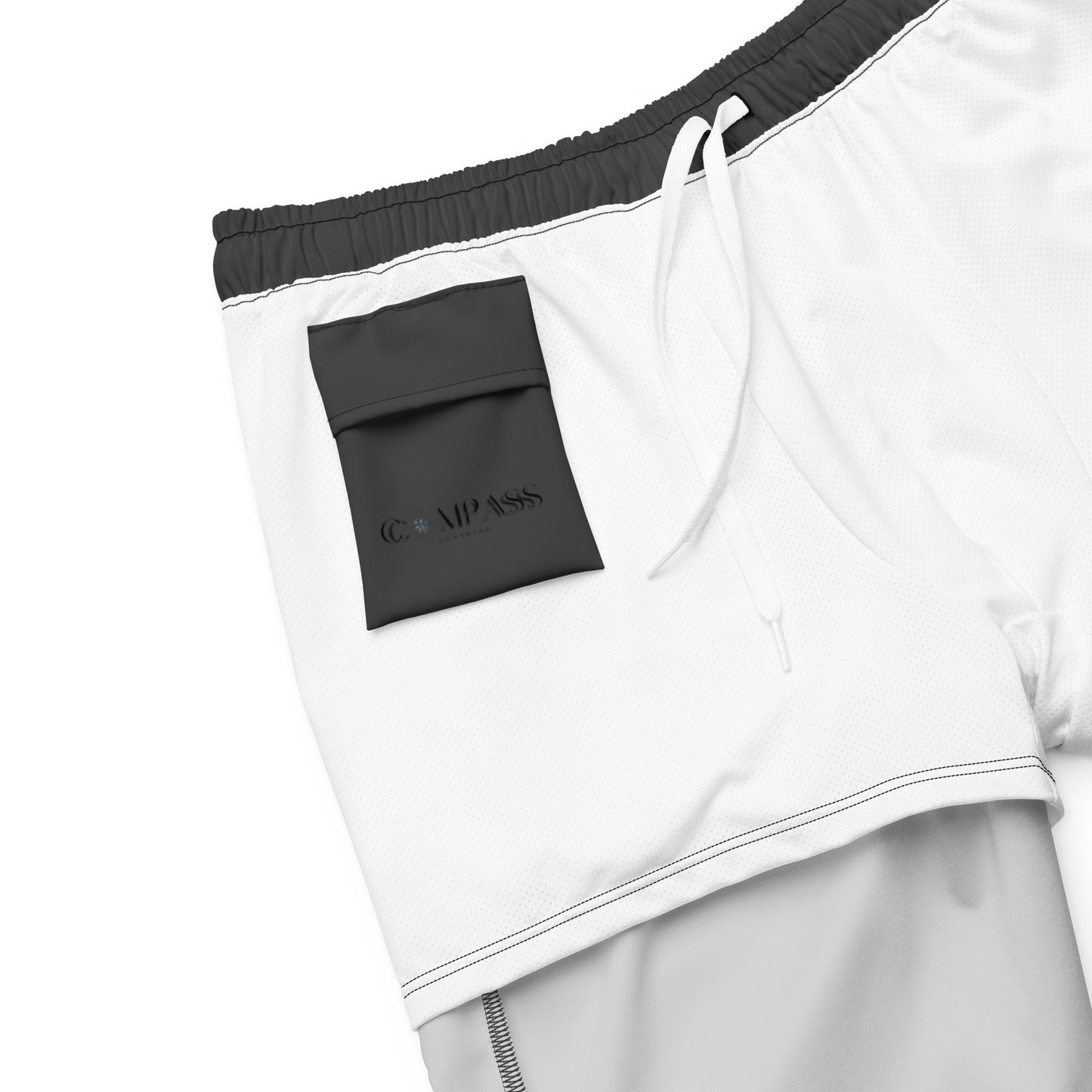 Grey Compass logo Recycled Swim Trunks